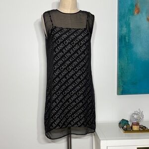 Calvin Klein Black Logo Mini Dress